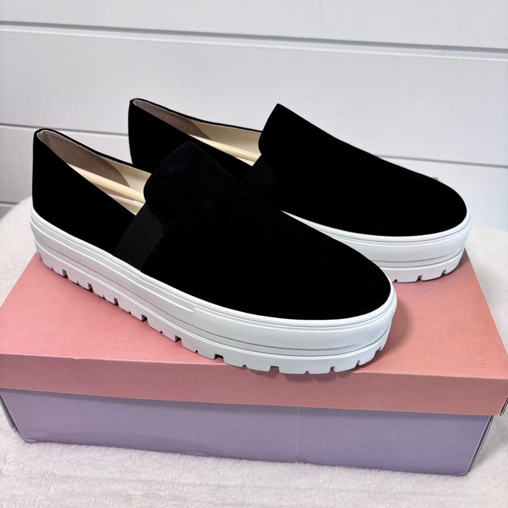 LISA VICKY Gift‎ Platform Slip-On Sneaker Suede Size 8M